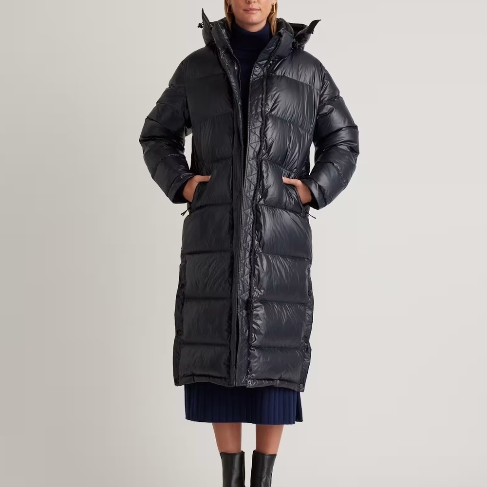 Quince Responsible Down Long Puffer Jacket Shiny Black